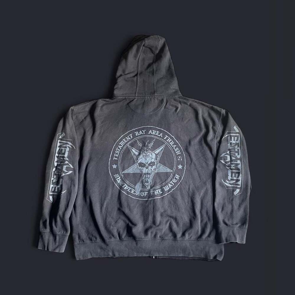 Testament Band Hoodie 3XL XXXL black Full Zip Satanic Heavy Metal 90s